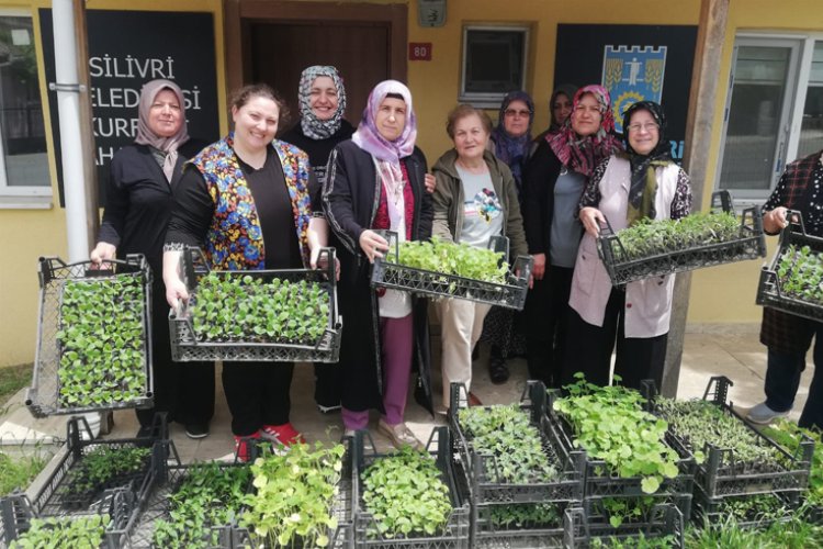 Silivri'de kursiyer kadınlara 80 bin fide -