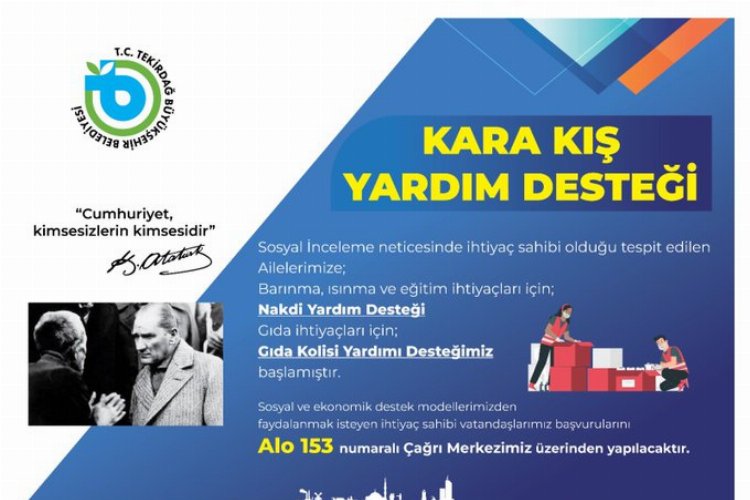 Tekirdağ Büyükşehir'den kış yardımı -