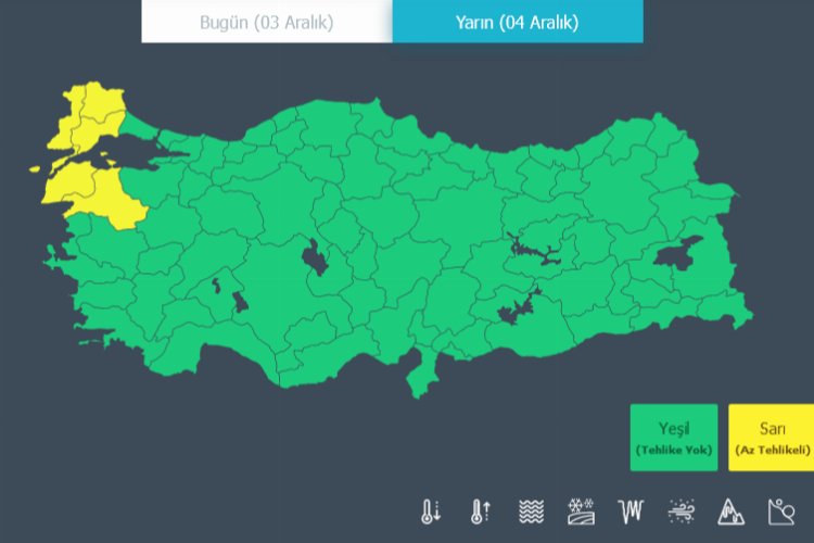 Yeni haftada Marmara'nın batısına 'sarı' uyarı -