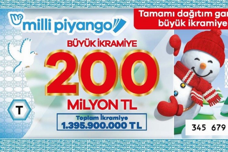 Yılbaşında dağıtım garantili büyük ikramiye 200 milyon TL! -