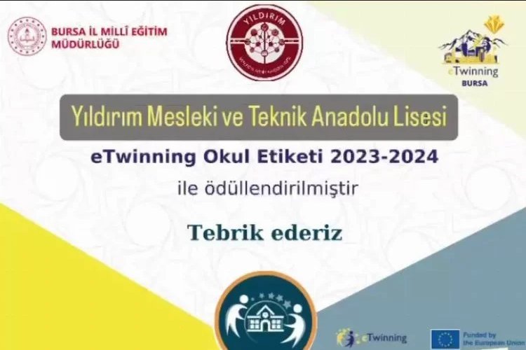 Yıldırım MTAL'ye eTwinning'den ödül -