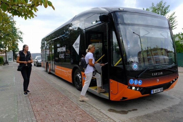 Yüzde yüz elektrikli otobüs test sürüşünde -