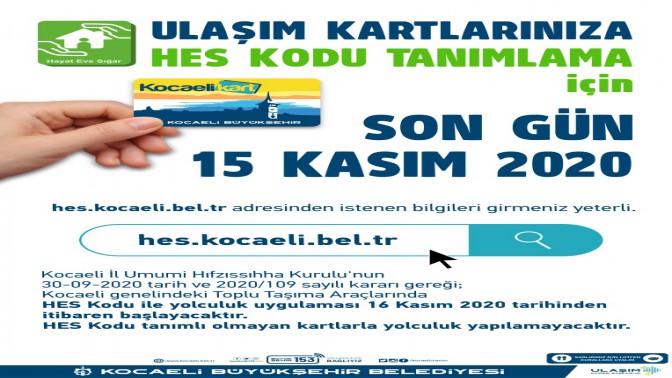 TOPLU TAŞIMADA HES KODLU BİNİŞLER 16 KASIM’DA BAŞLIYOR