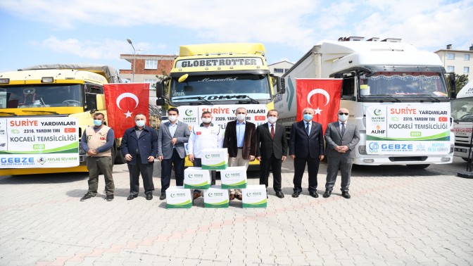 Yardım tırları Çayırova’dan uğurlandı